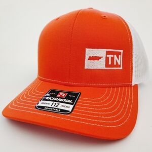 Tennessee State Richardson 112 Trucker Cap Hat Mesh Snapback Orange & White